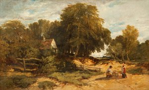 Waldlandschaft mit Kindern, 1845